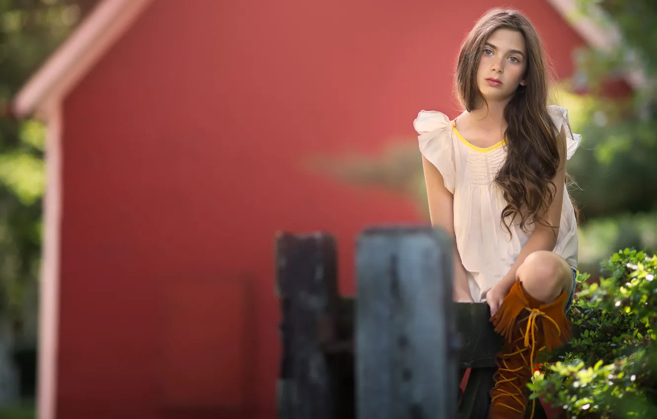 Photo wallpaper look, girl, bokeh