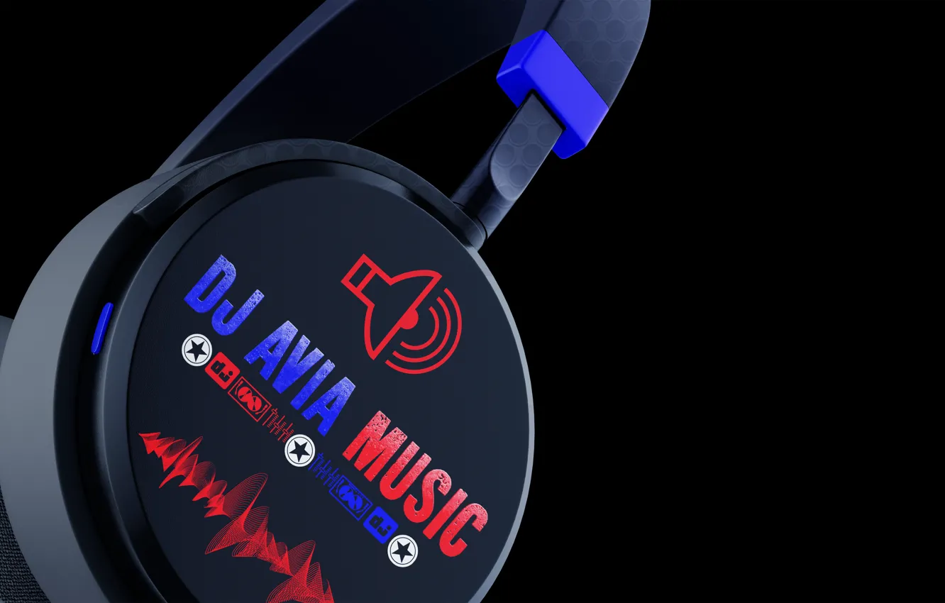Photo wallpaper music, background, headphones, speaker, DJ AVIA