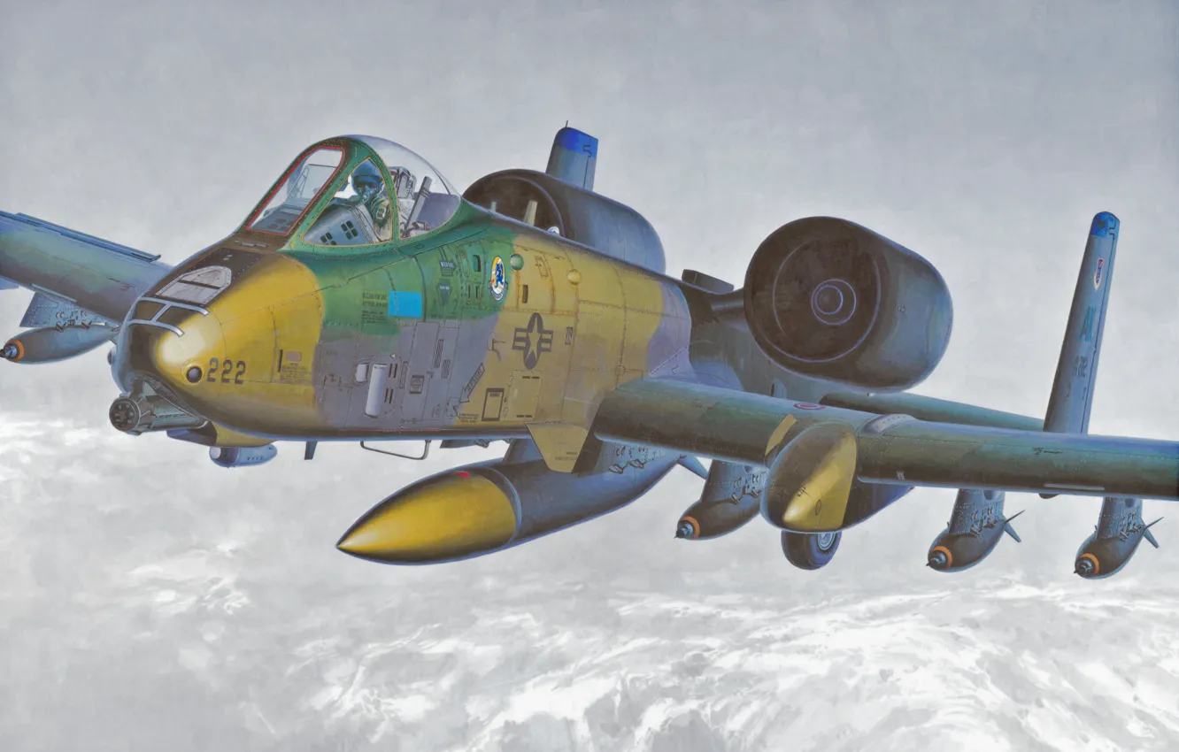 Photo wallpaper war, art, airplane, aviation, Fairchild Republic A-10 Thunderbolt II