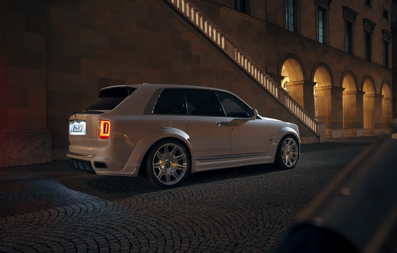 Photo wallpaper Rolls-Royce, white, tuning, 4x4, Wheels, Rims, Rear, Spofec