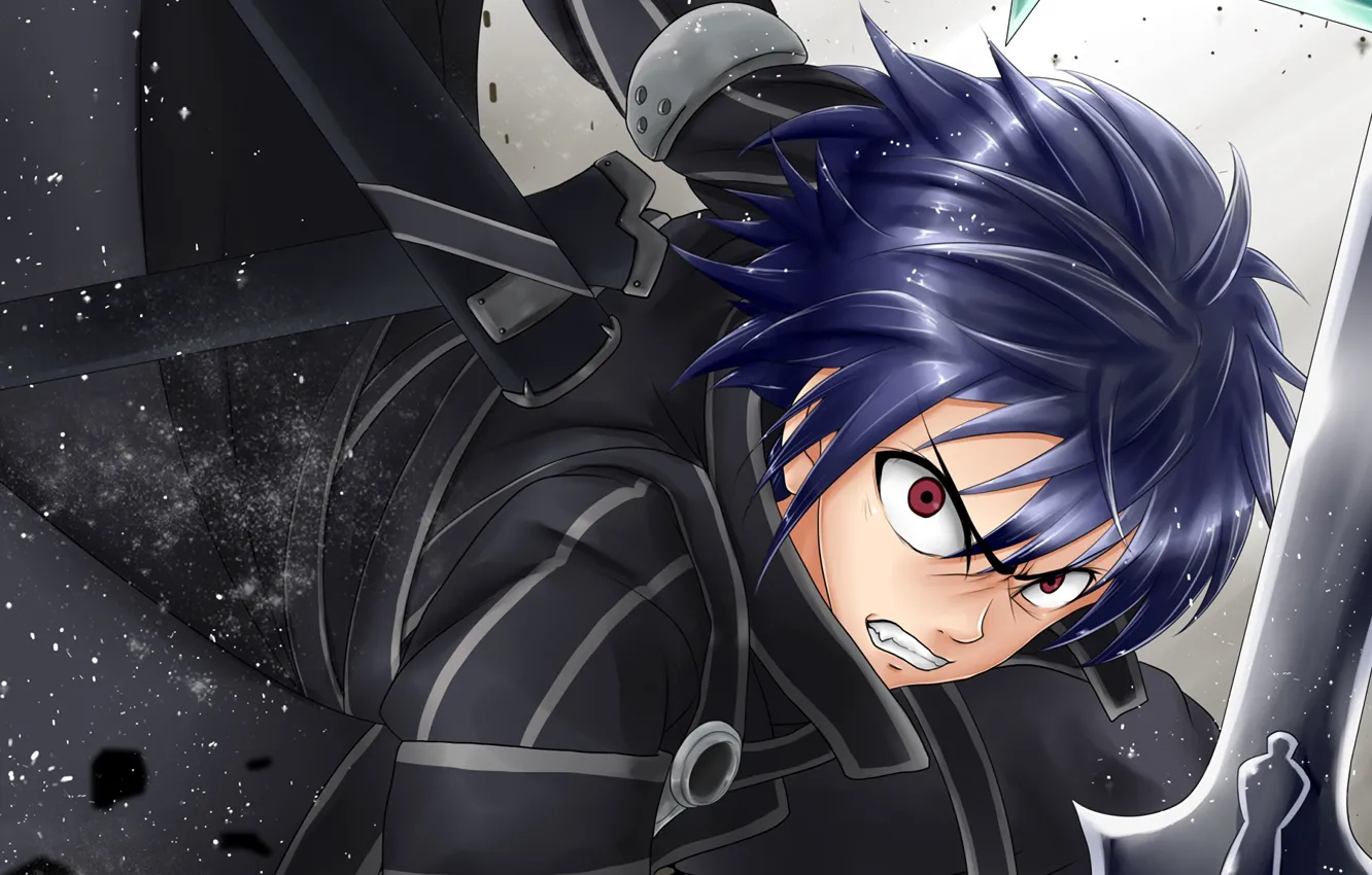 Photo wallpaper anger, anime, art, sword art online, sword art online, kirito