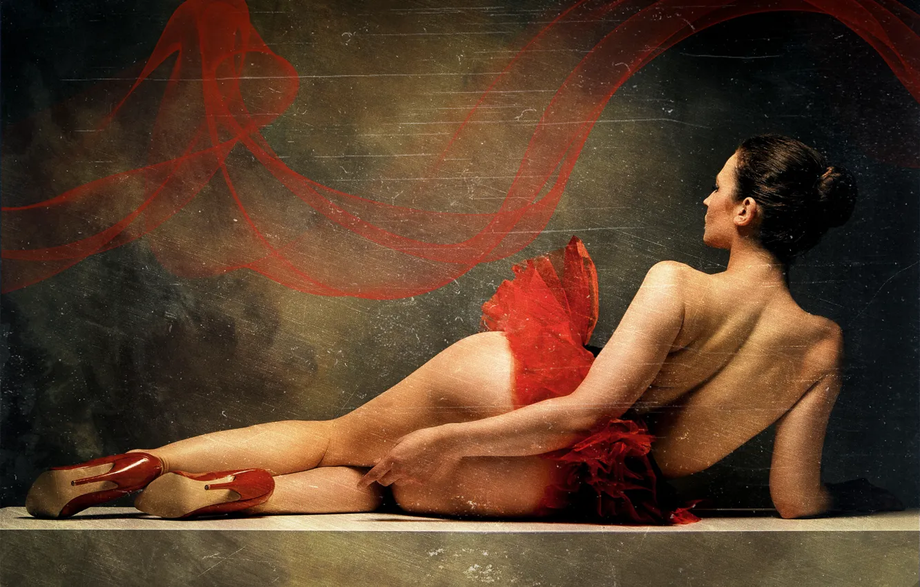 Photo wallpaper girl, shoes, girl, grunge, grunge, shoes