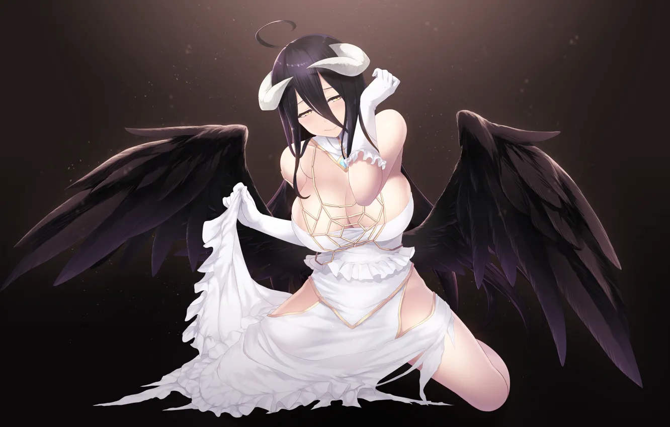 Photo wallpaper Girl, Wings, Overlord, The Lord, Albedo