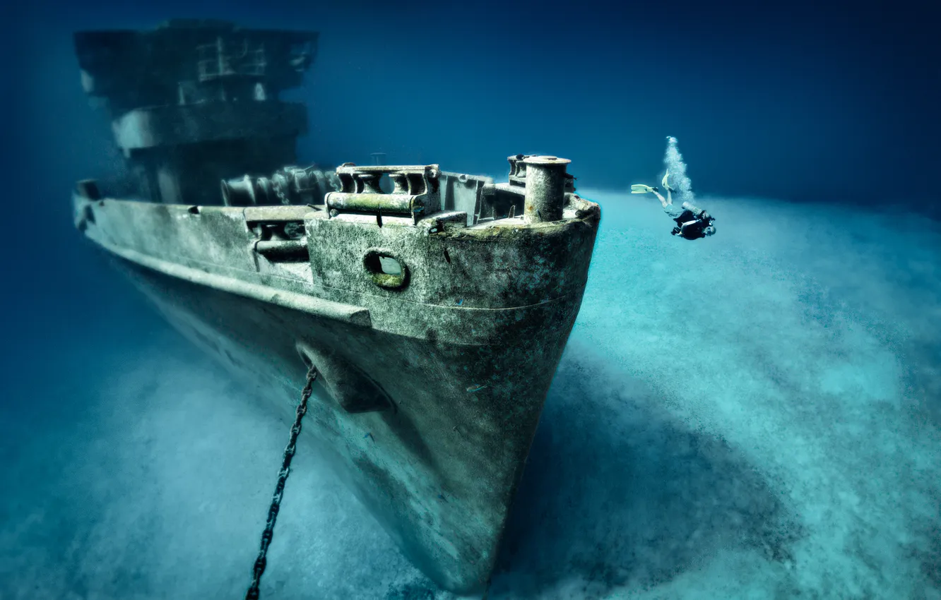 Photo wallpaper water, the diver, diving, the bottom of the sea, water, diving, diver, The Caribbean sea