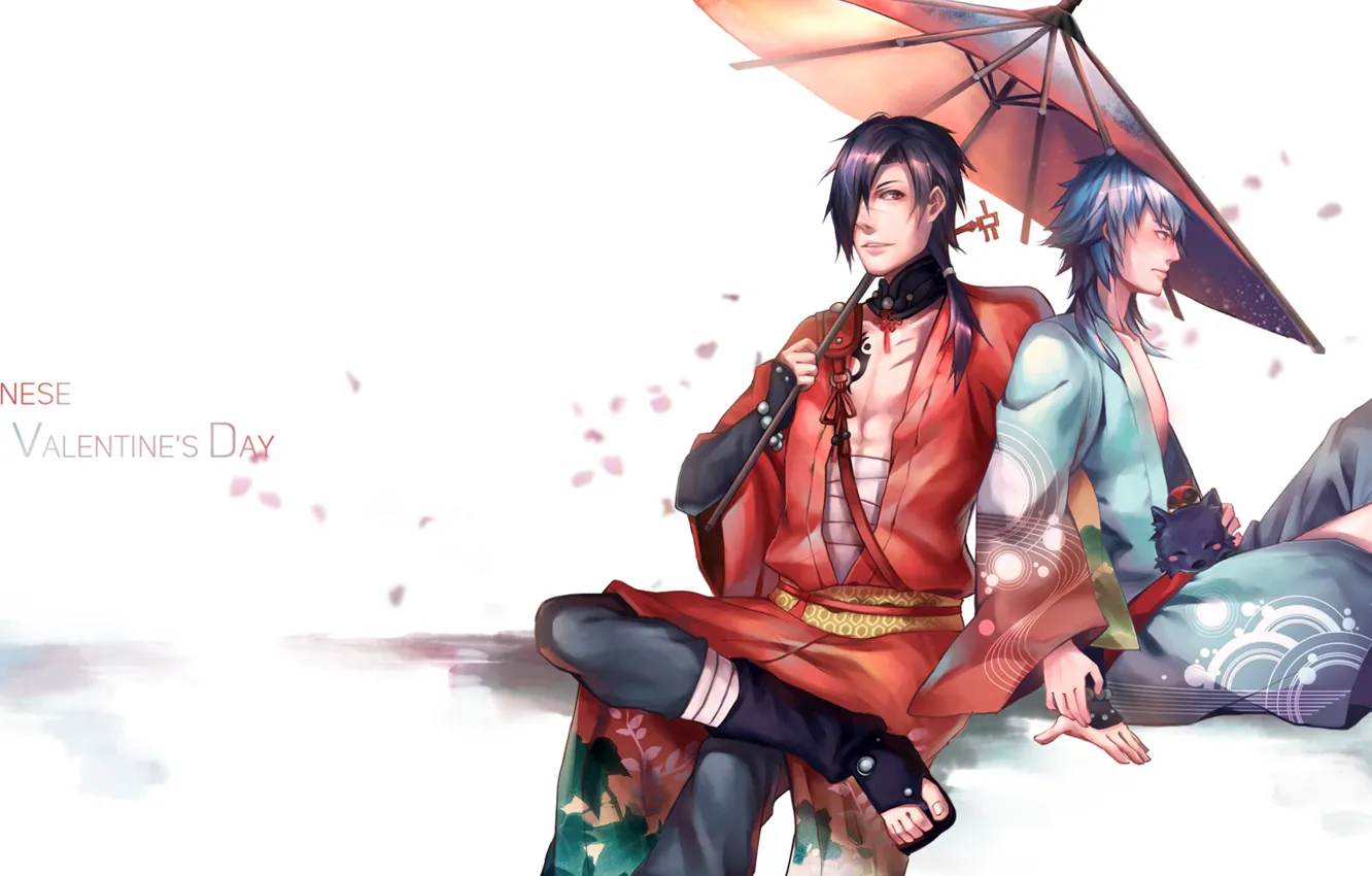 Photo wallpaper umbrella, art, guy, DRAMAtical Murder, Dramatic murder, Aoba, Kogaku