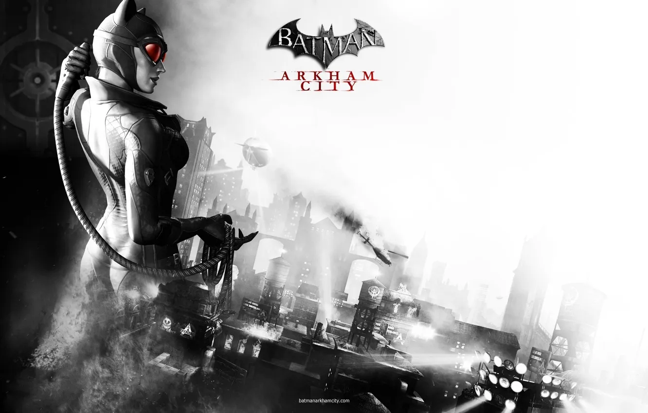 Photo wallpaper the city, Batman, arkham city, Catwoman