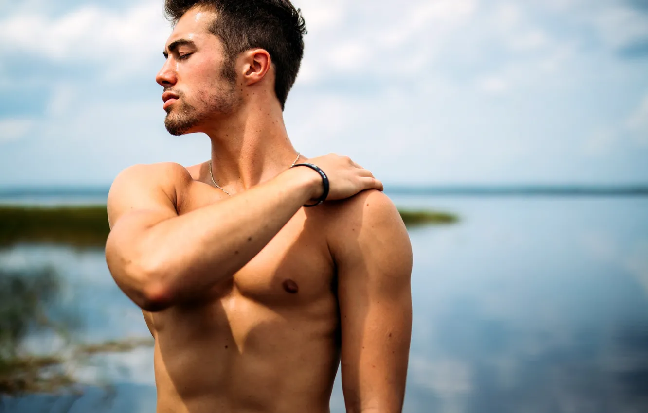 Photo wallpaper male, guy, brunette