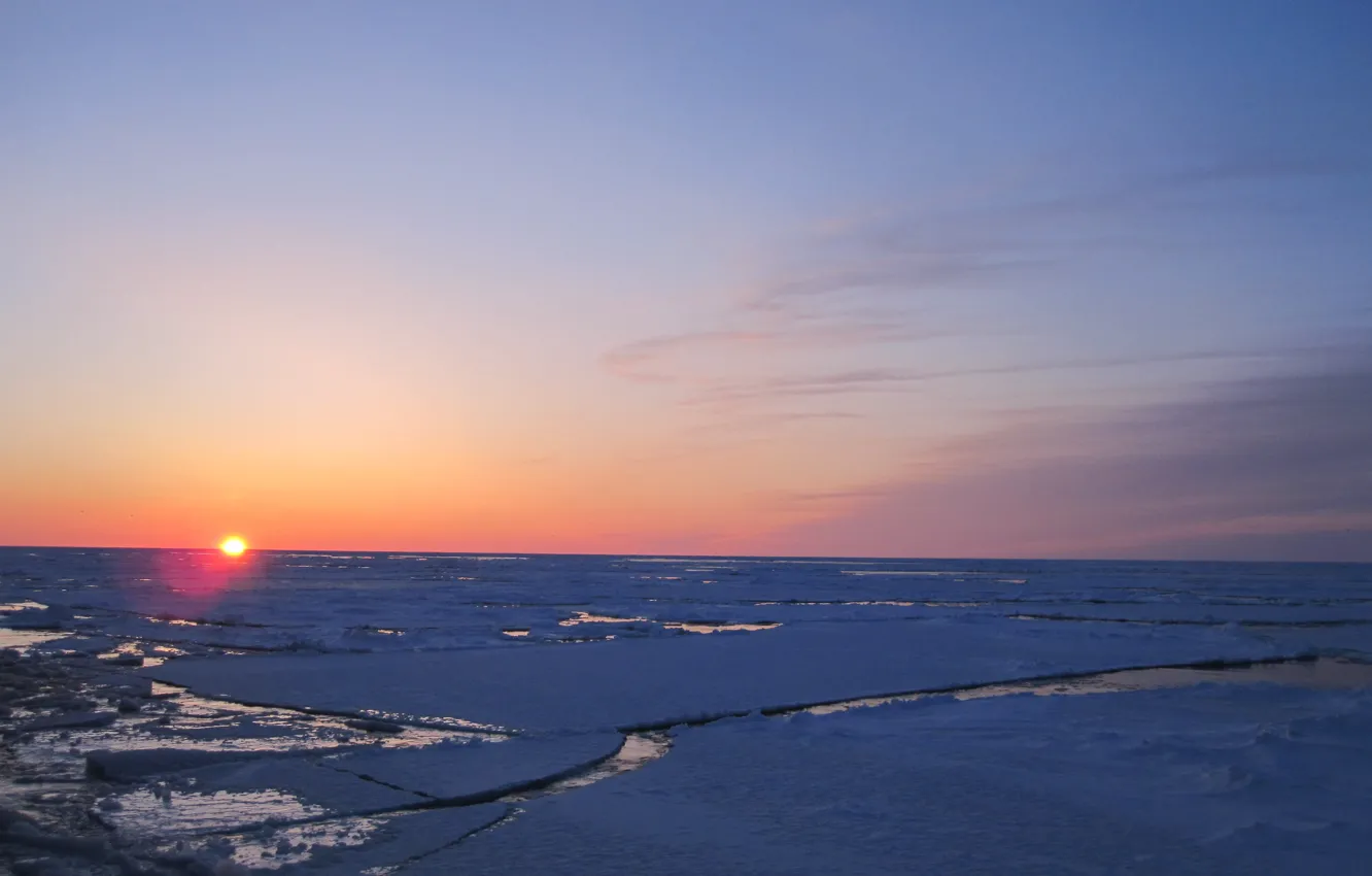 Photo wallpaper ice, Kamchatka, The sea of Okhotsk