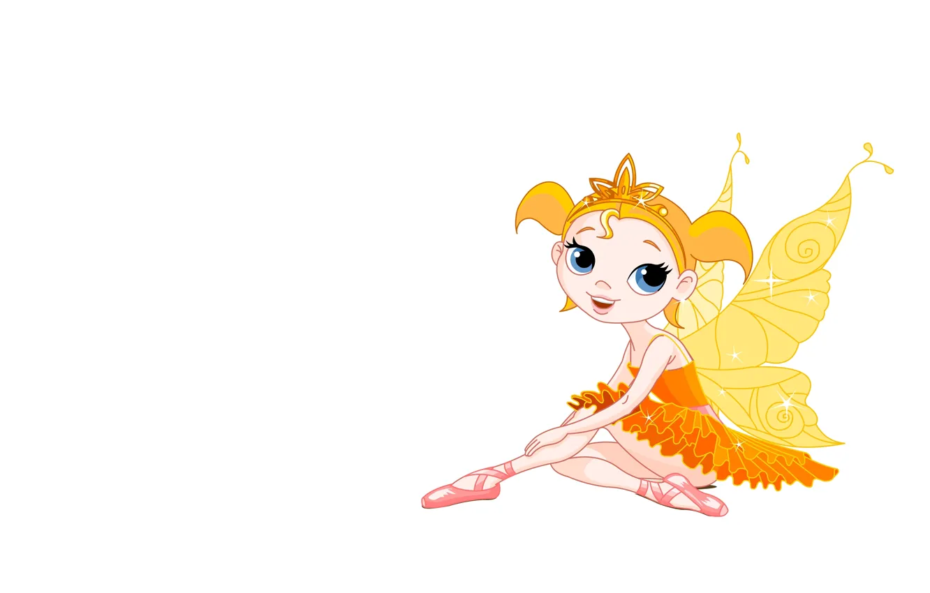 Photo wallpaper smile, wings, art, costume, girl, ballerina, children's, fairy