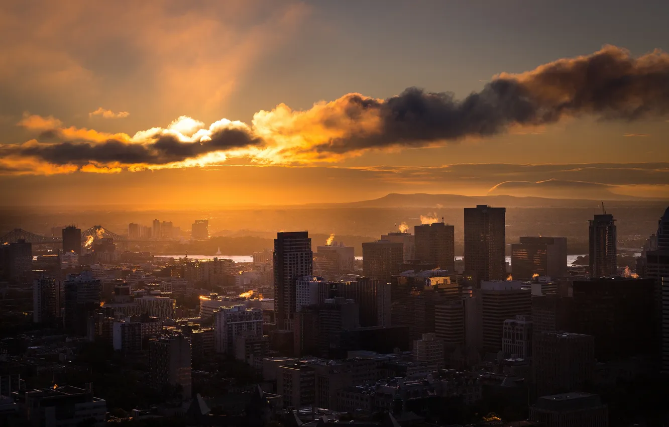 Photo wallpaper night, the city, Montreal
