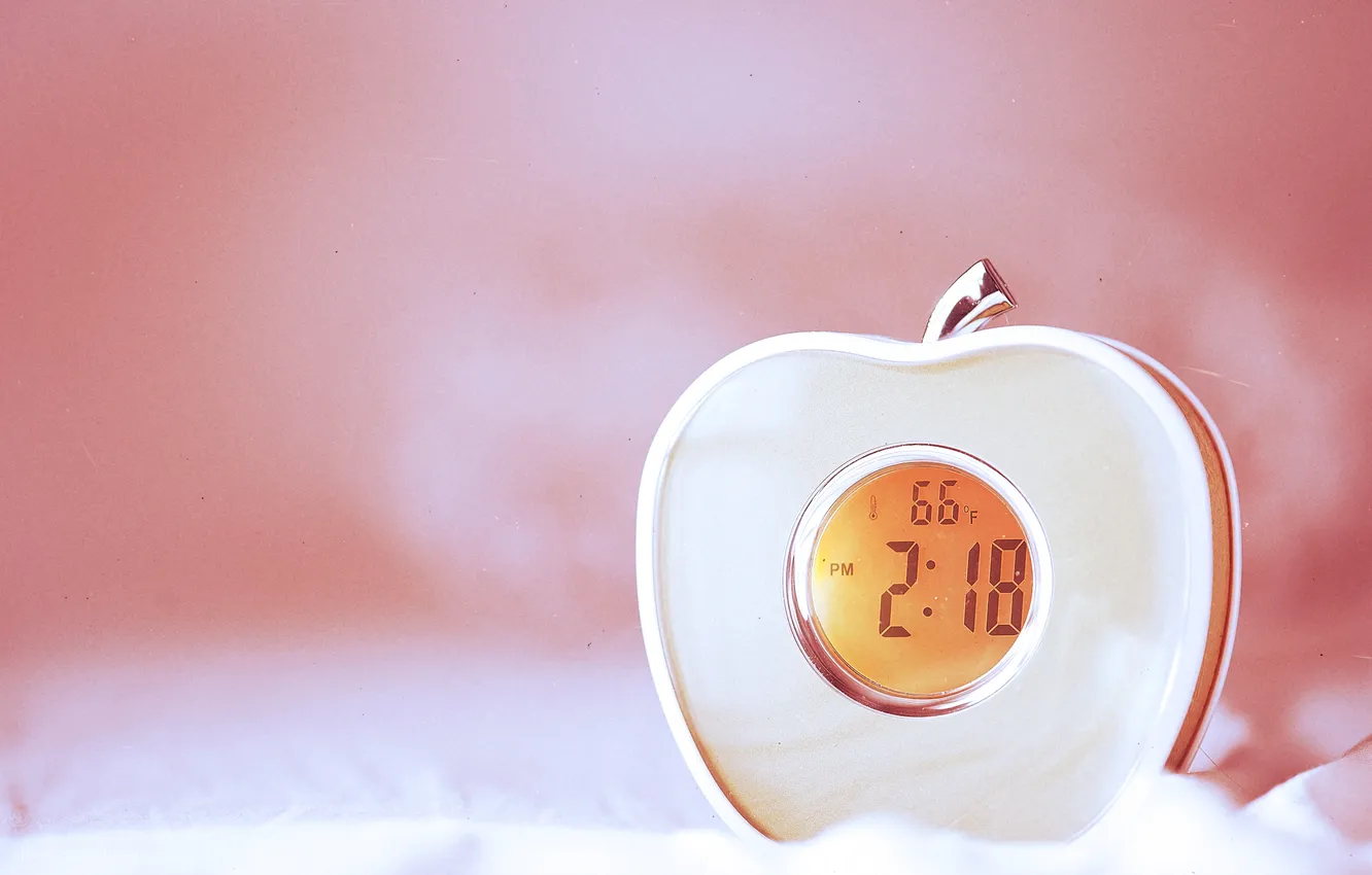 Photo wallpaper mood, apples, alarm clock, peach