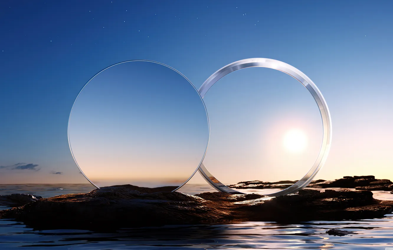 Photo wallpaper sea, coast, horizon, sea, coast, sunlight, horizon, sunlight