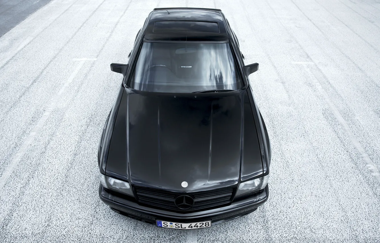 Photo wallpaper Mercedes, black, benz, coupe, с126