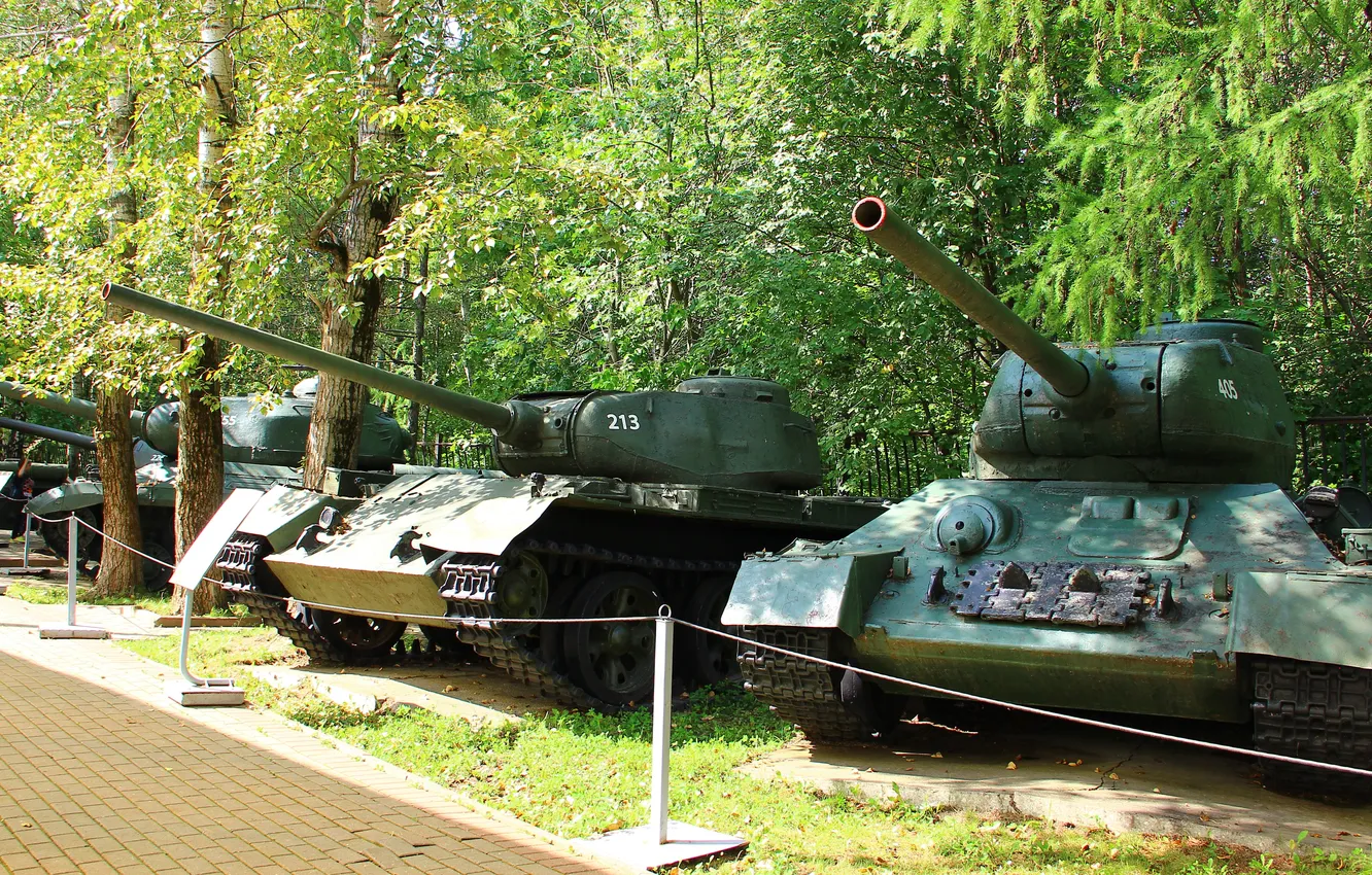 Photo wallpaper tank, Moscow, USSR, front, T-34-85, Poklonnaya Gora, The Museum of G.O.R.A.