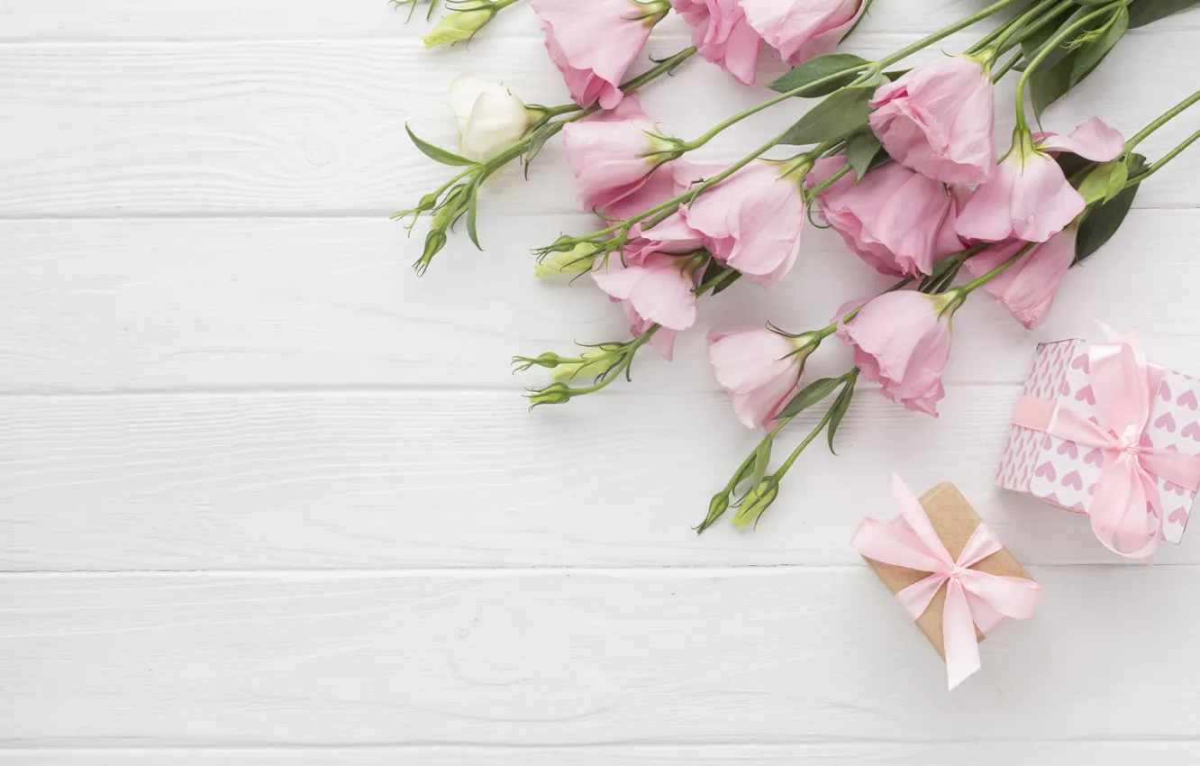 Photo wallpaper flowers, birthday, gift, eustoma