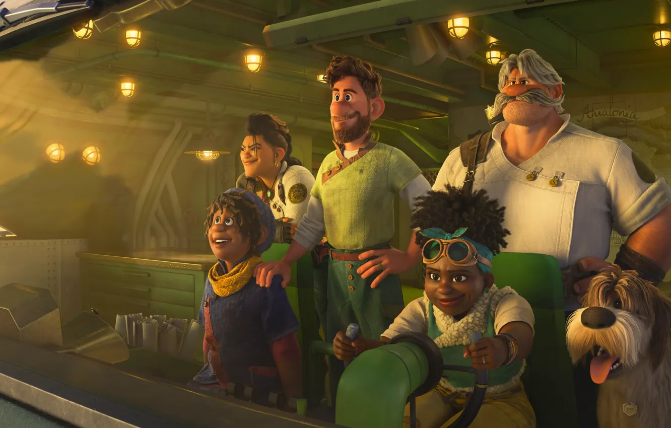 Photo wallpaper cartoon, Strange world, Jake Gyllenhaal, Walt Disney Pictures, Lucy Liu, Gabrielle Union, 2022, Computer-animated science-fiction …