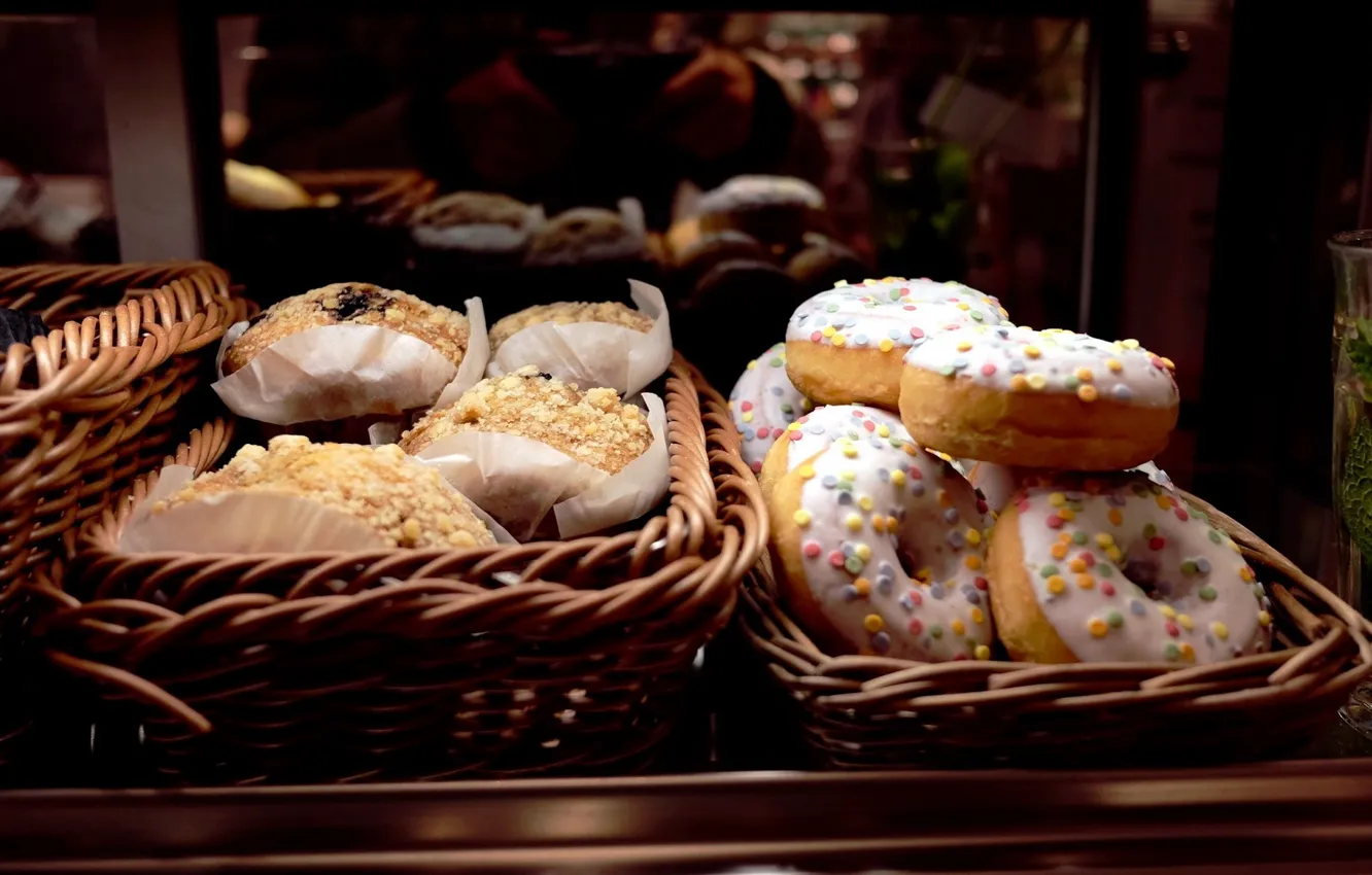 Photo wallpaper sweets, donuts, cakes