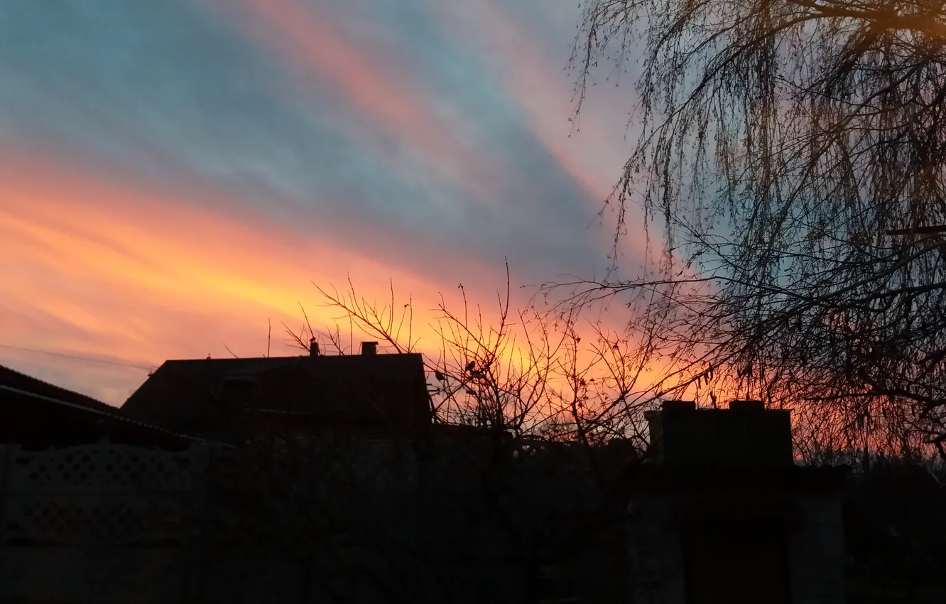 Photo wallpaper sunset, beautiful, Donetsk