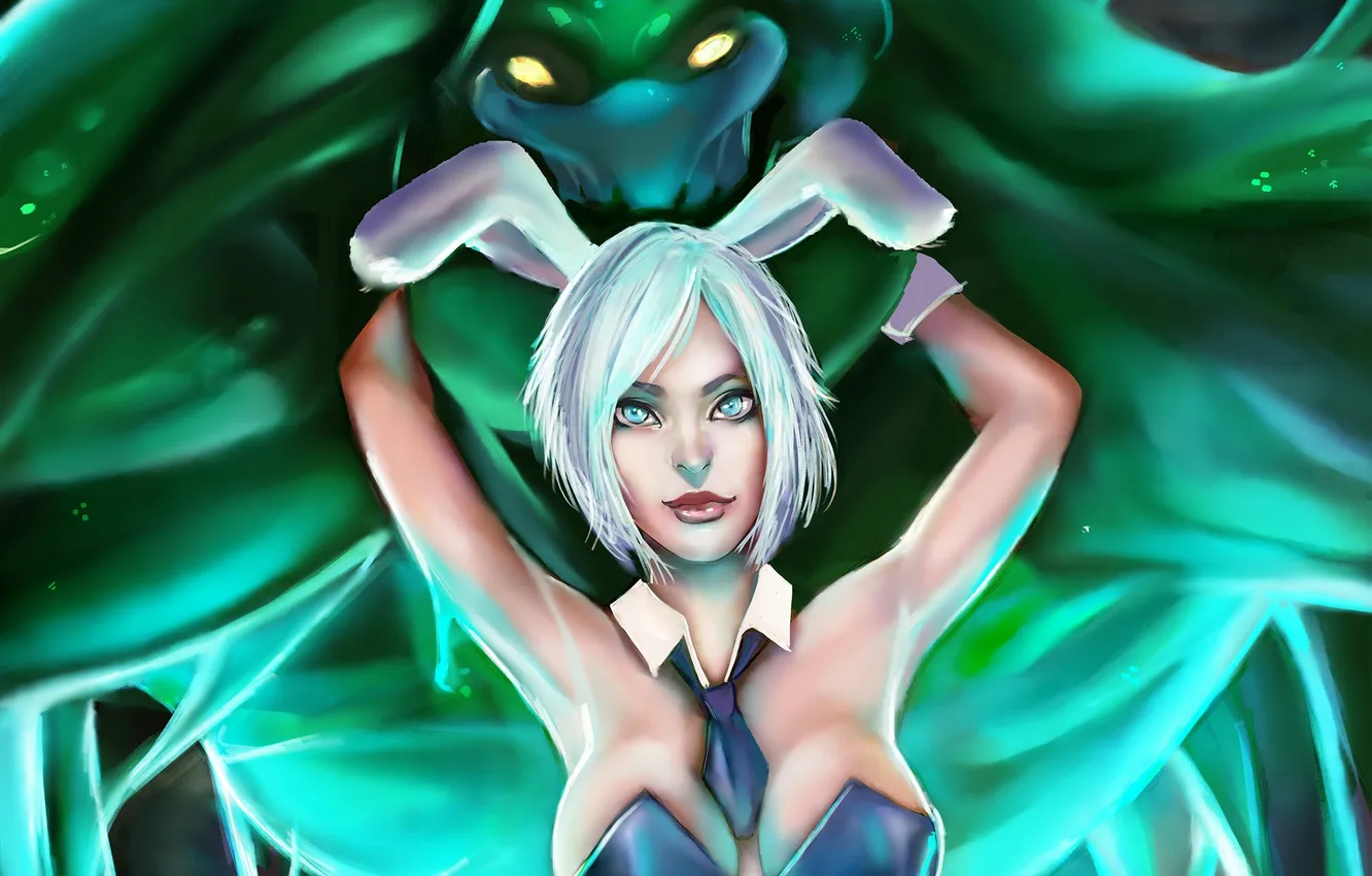 Photo wallpaper girl, monster, ears, hare