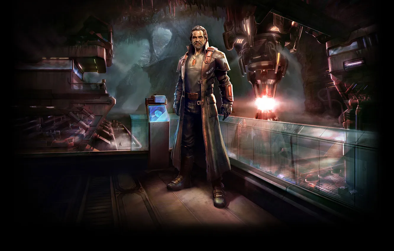 Photo wallpaper soldiers, base, cave, Underground, cloak, commander