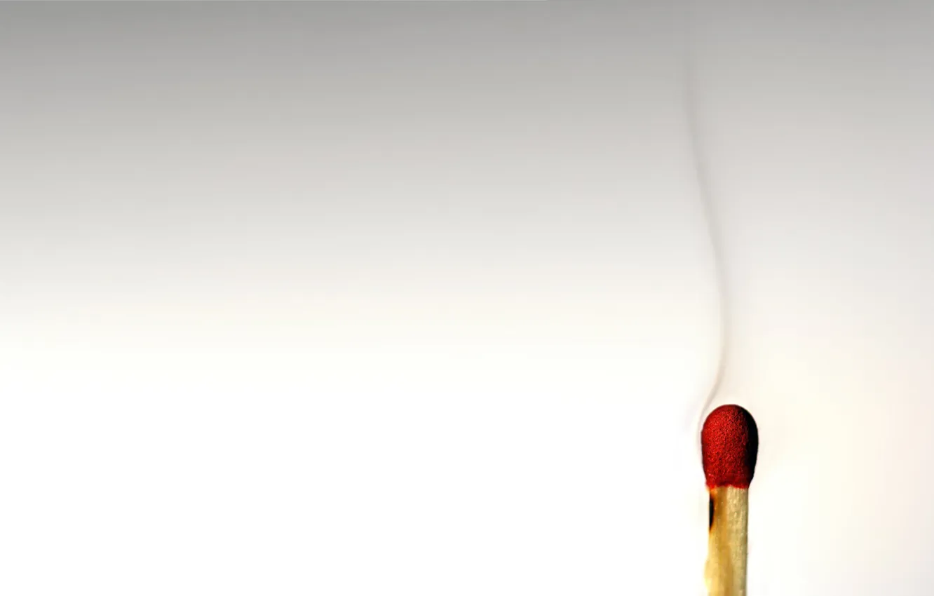 Photo wallpaper macro, smoke, matches, light background