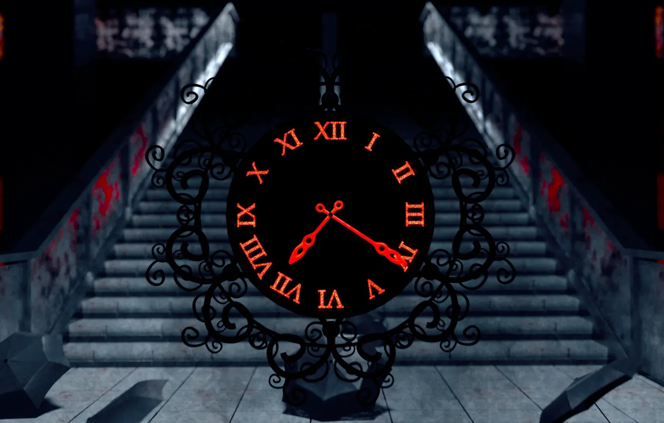 Photo wallpaper watch, umbrella, corridor