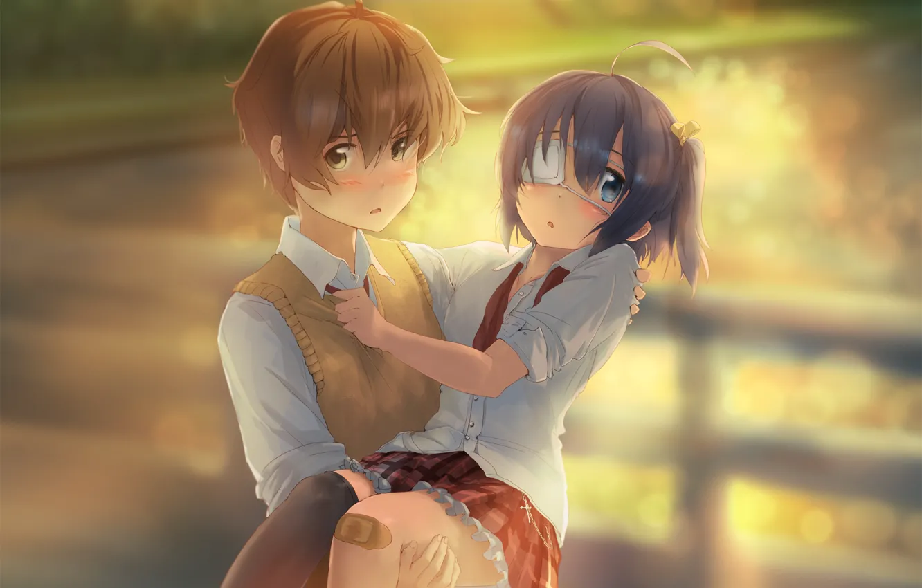 Photo wallpaper girl, headband, form, guy, to rik takanashi, chuunibyou demo koi ga shitai!, Togashi Yuuta