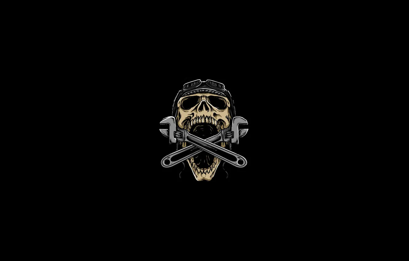 Photo wallpaper Minimalism, Figure, Key, Skull, Style, Background, Fantasy, Art