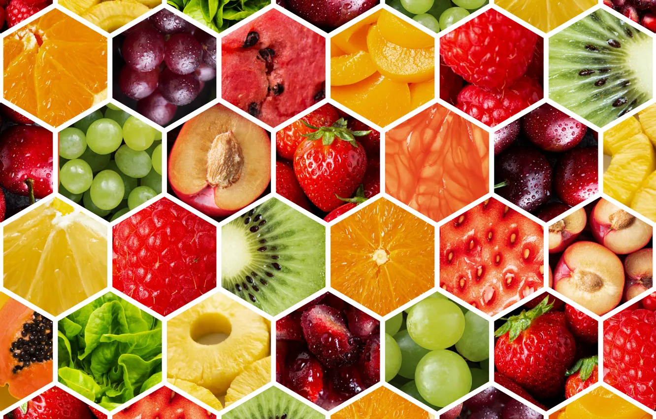 Photo wallpaper berries, texture, cell, fruit, fragment