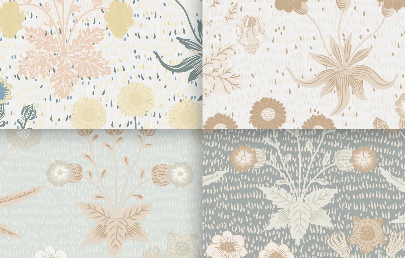 Photo wallpaper flowers, vector, texture, Vector, Texture, Pattern