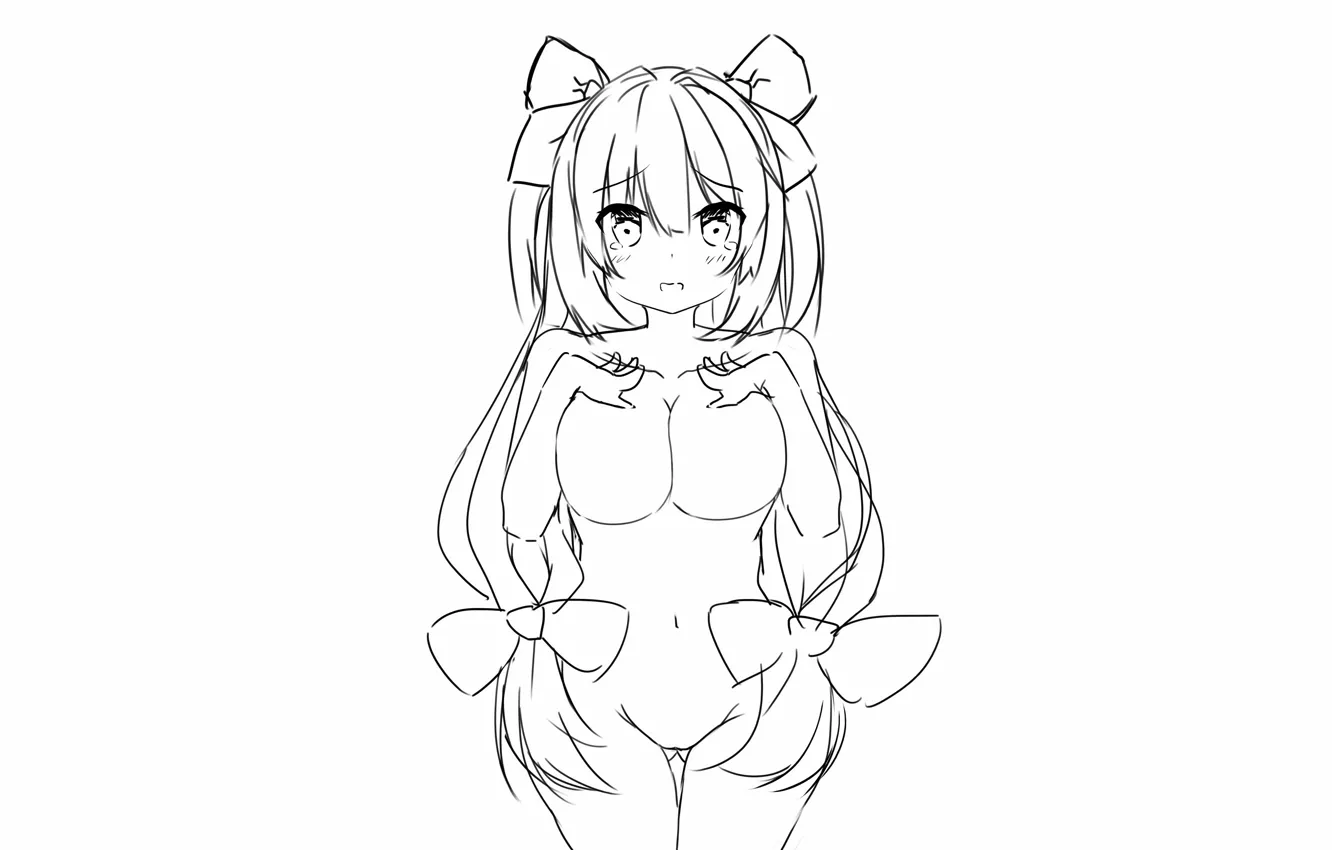 Photo wallpaper girl, sexy, long hair, boobs, anime, beautiful, twintails, pretty