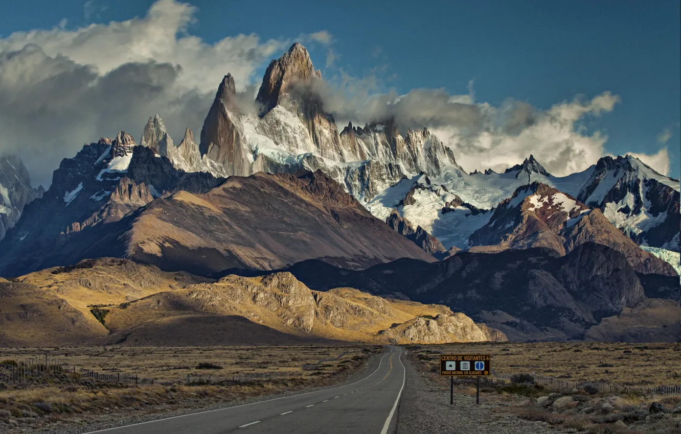 Photo wallpaper the sky, landscape, mountains, morning