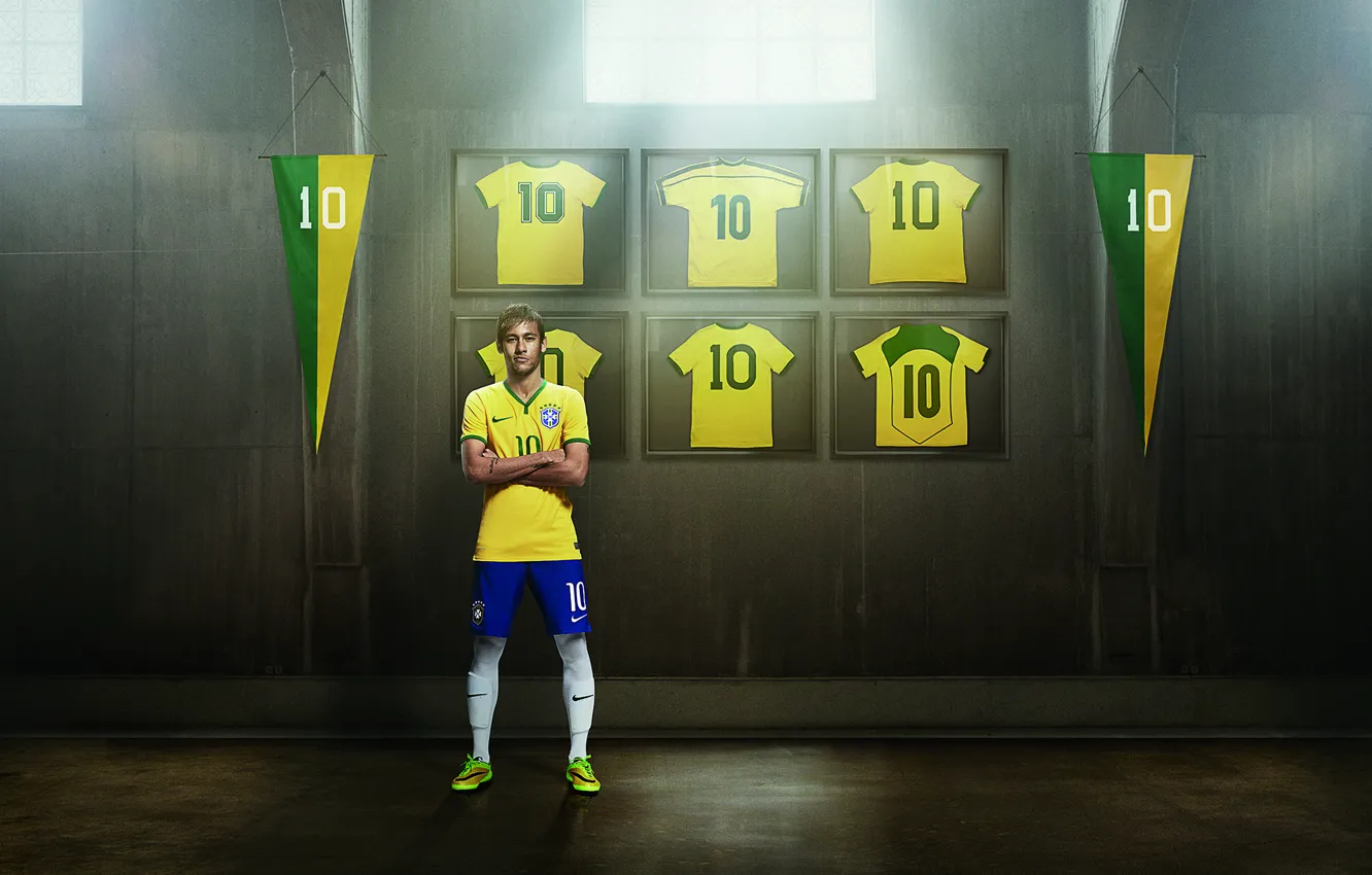Photo wallpaper Sport, Football, Form, Brazil, Santos, Nike, Neymar, NIKE