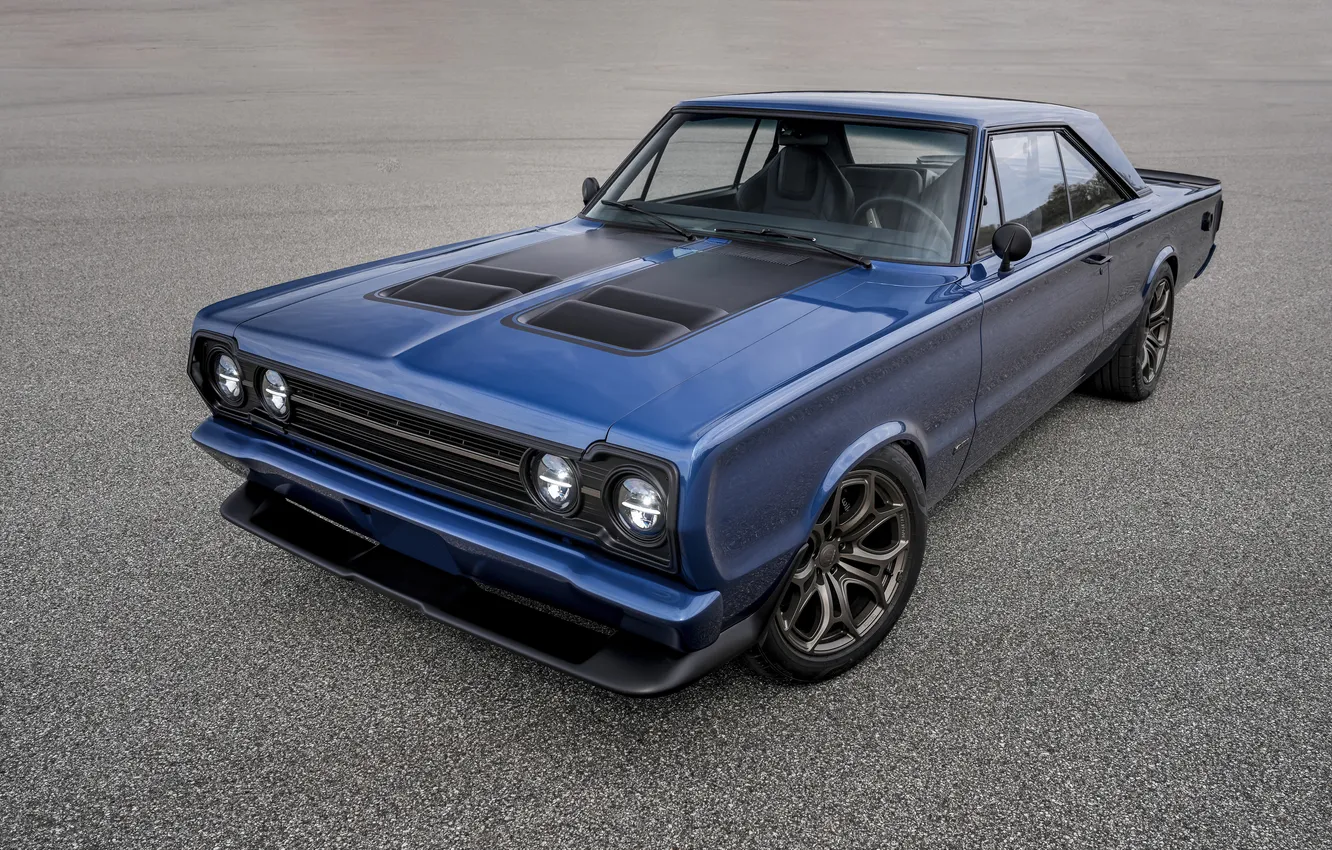 Photo wallpaper Blue, Plymouth, SEMA, Plymouth GTX, SEMA 2024, Electromod Concept