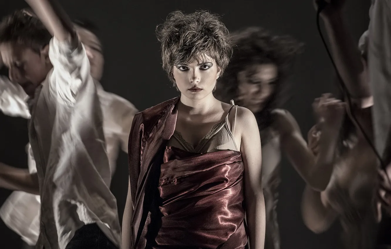 Photo wallpaper look, girl, background