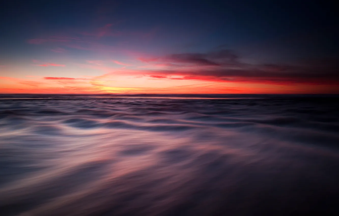 Photo wallpaper sea, the sky, the evening, smoothness