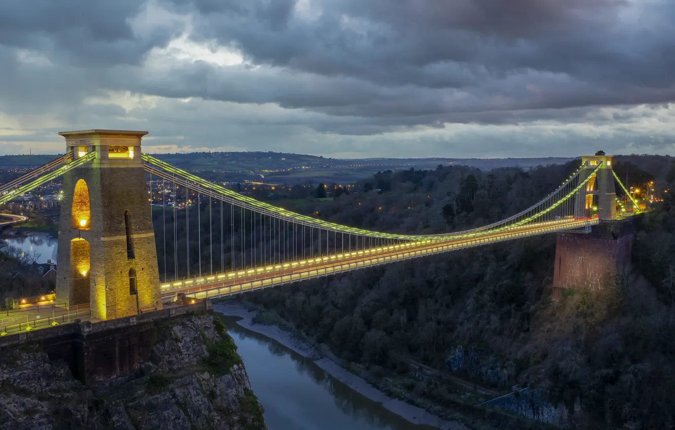 Photo wallpaper England, Bristol, Clifton Suspension Bridge