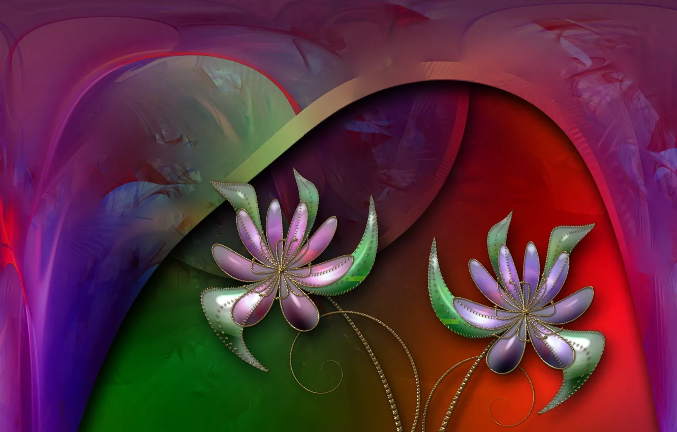 Photo wallpaper flowers, abstraction, color, form