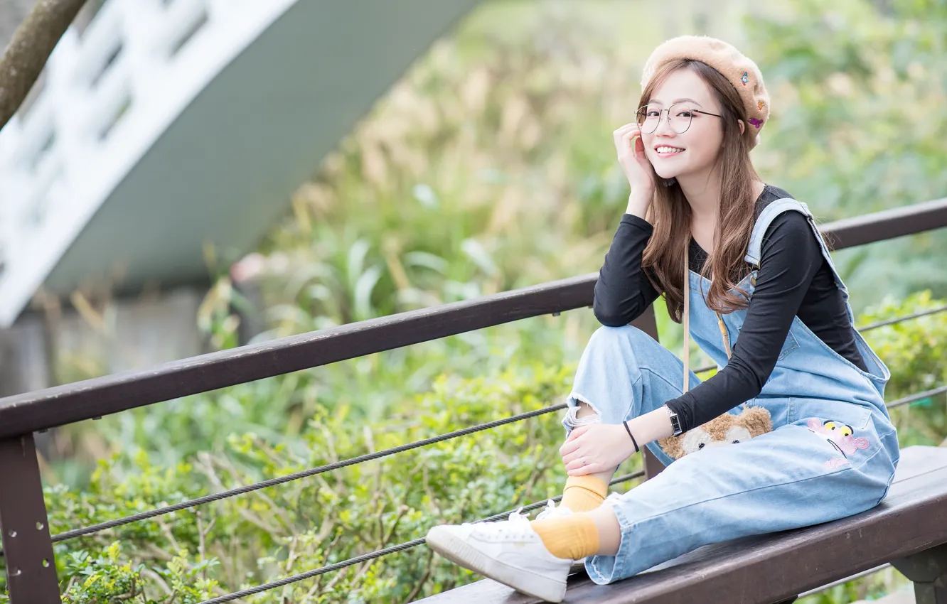 Photo wallpaper girl, pose, Asian