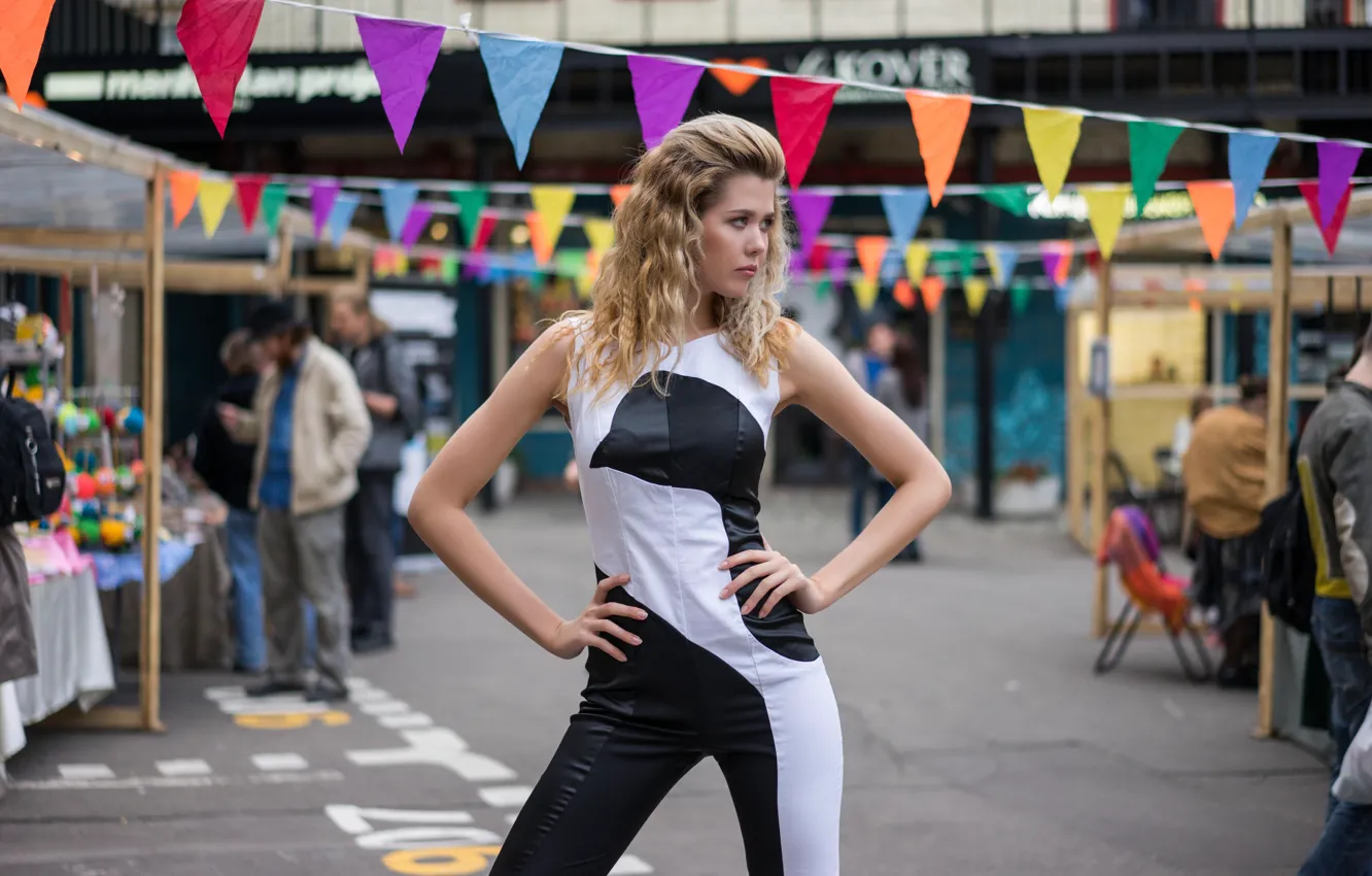 Photo wallpaper girl, pose, style, background