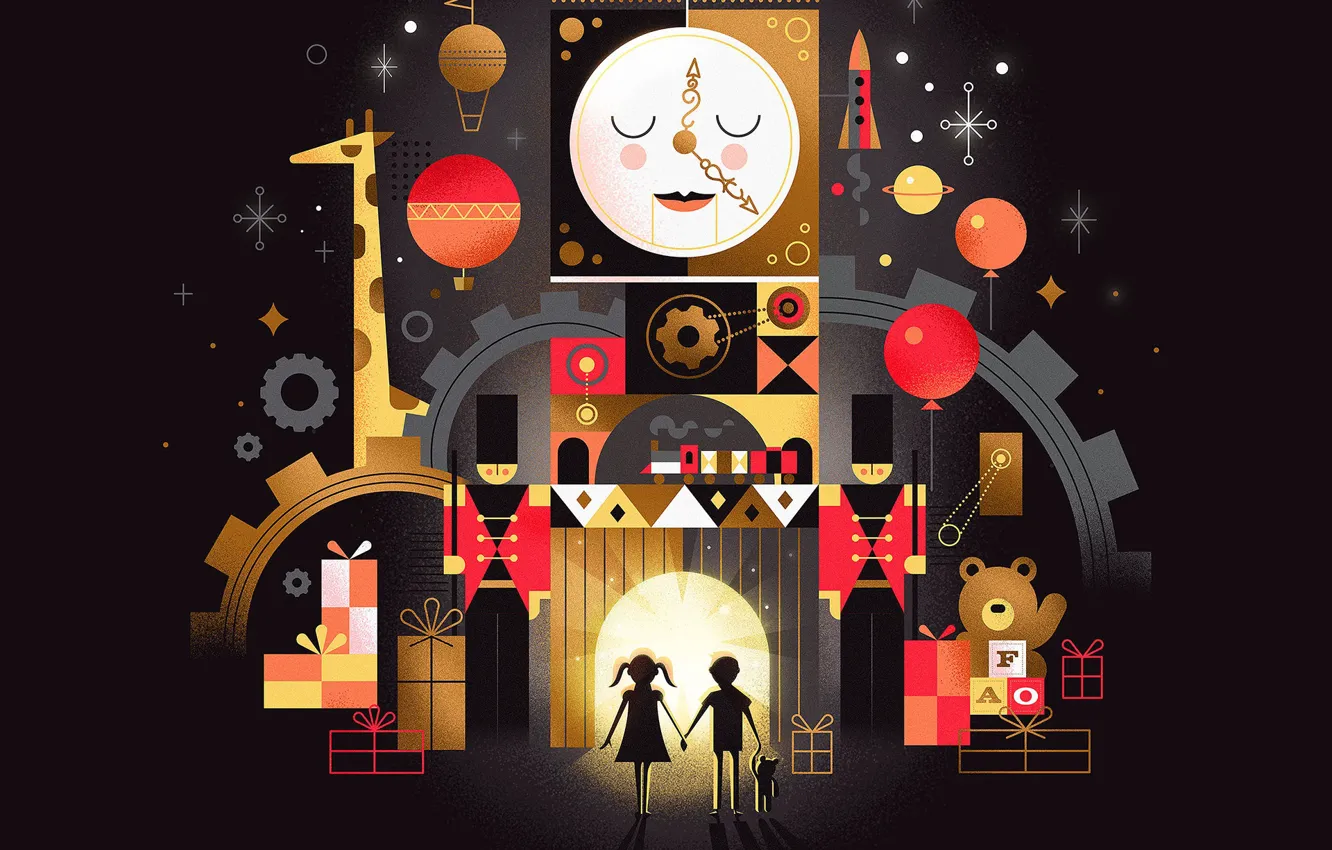 Photo wallpaper children, book, entrance, design, F.A.O. Schwarz Key Art Illustration