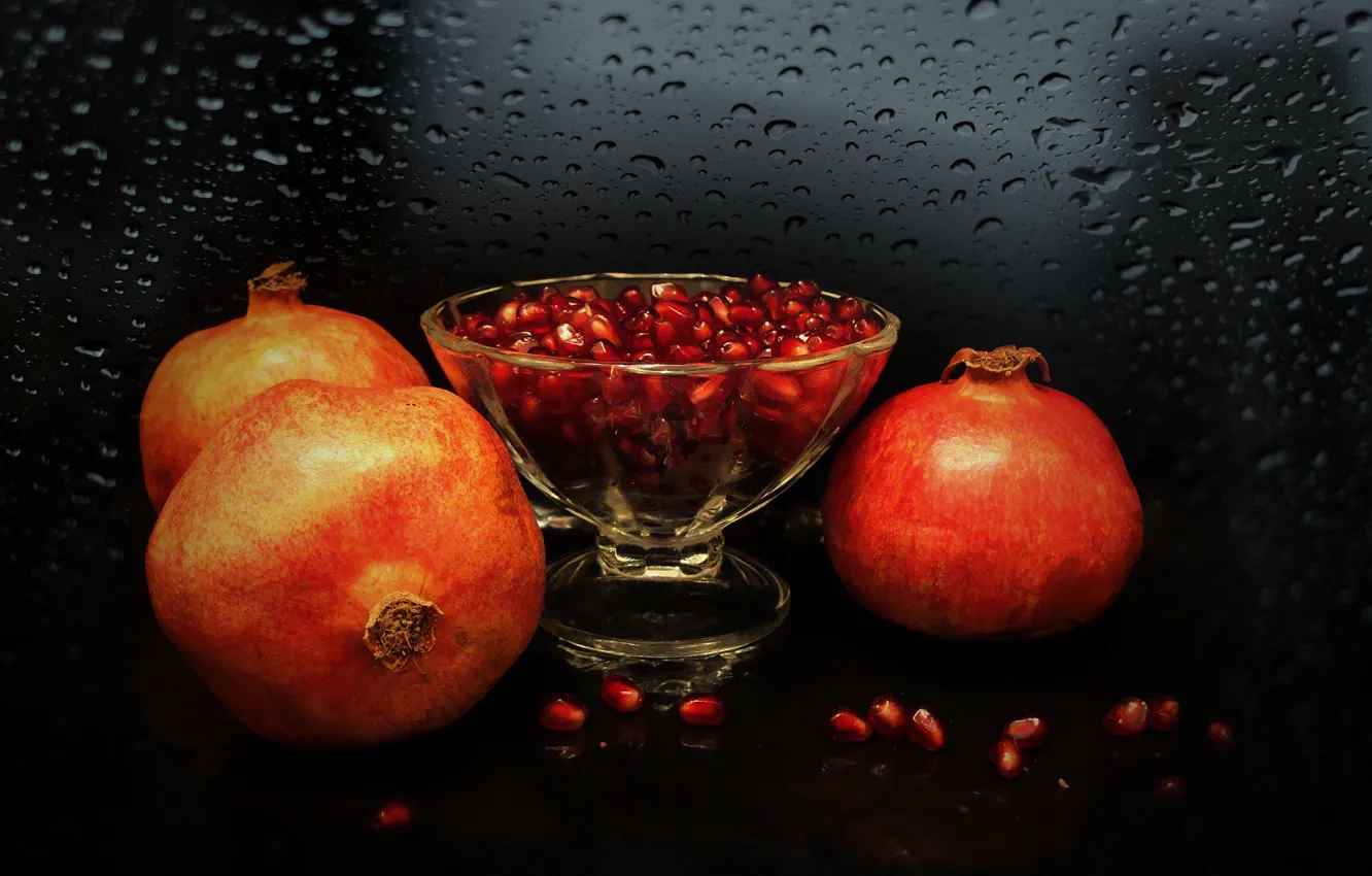 Photo wallpaper fruit, still life, garnet