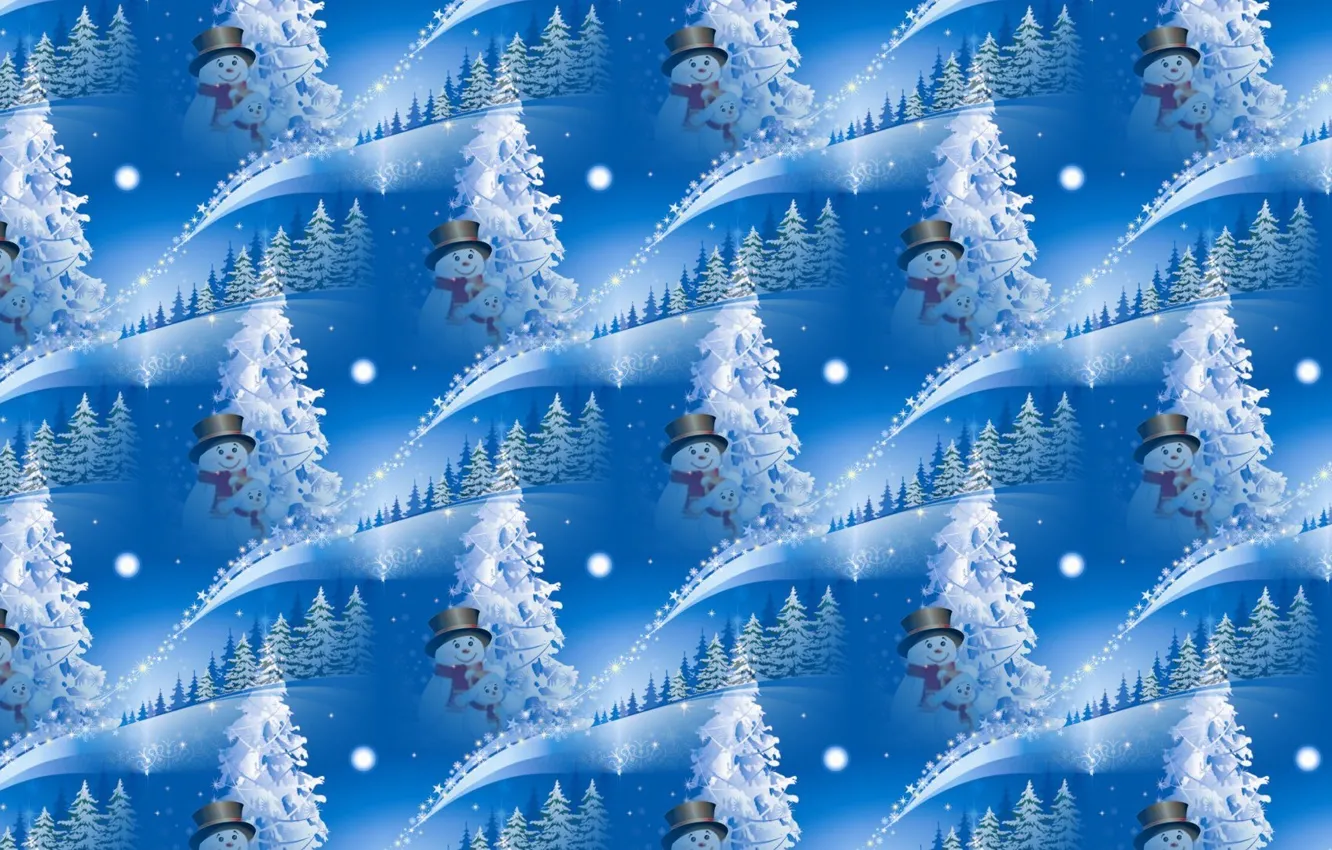 Photo wallpaper background, holiday, texture, New year, snowman, herringbone