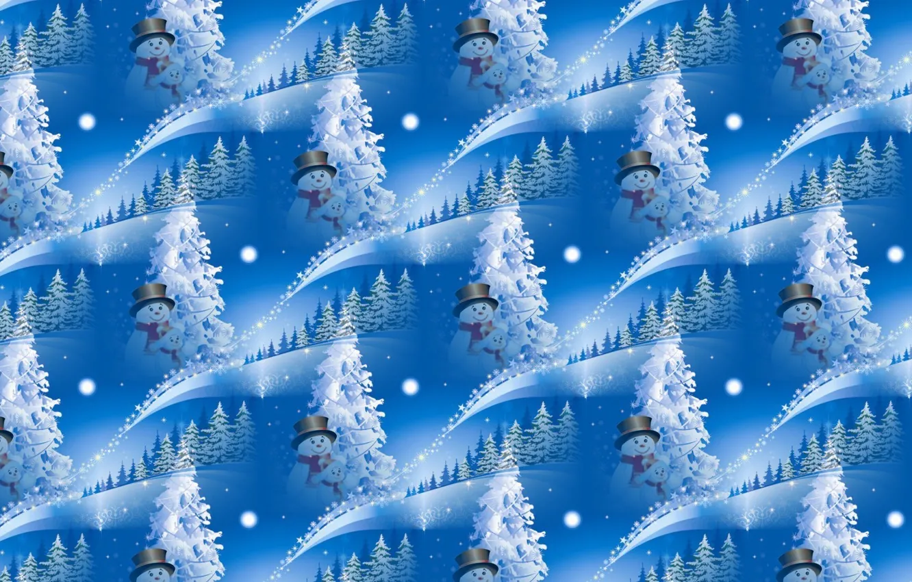 Photo wallpaper background, holiday, new year, texture, snowman, herringbone