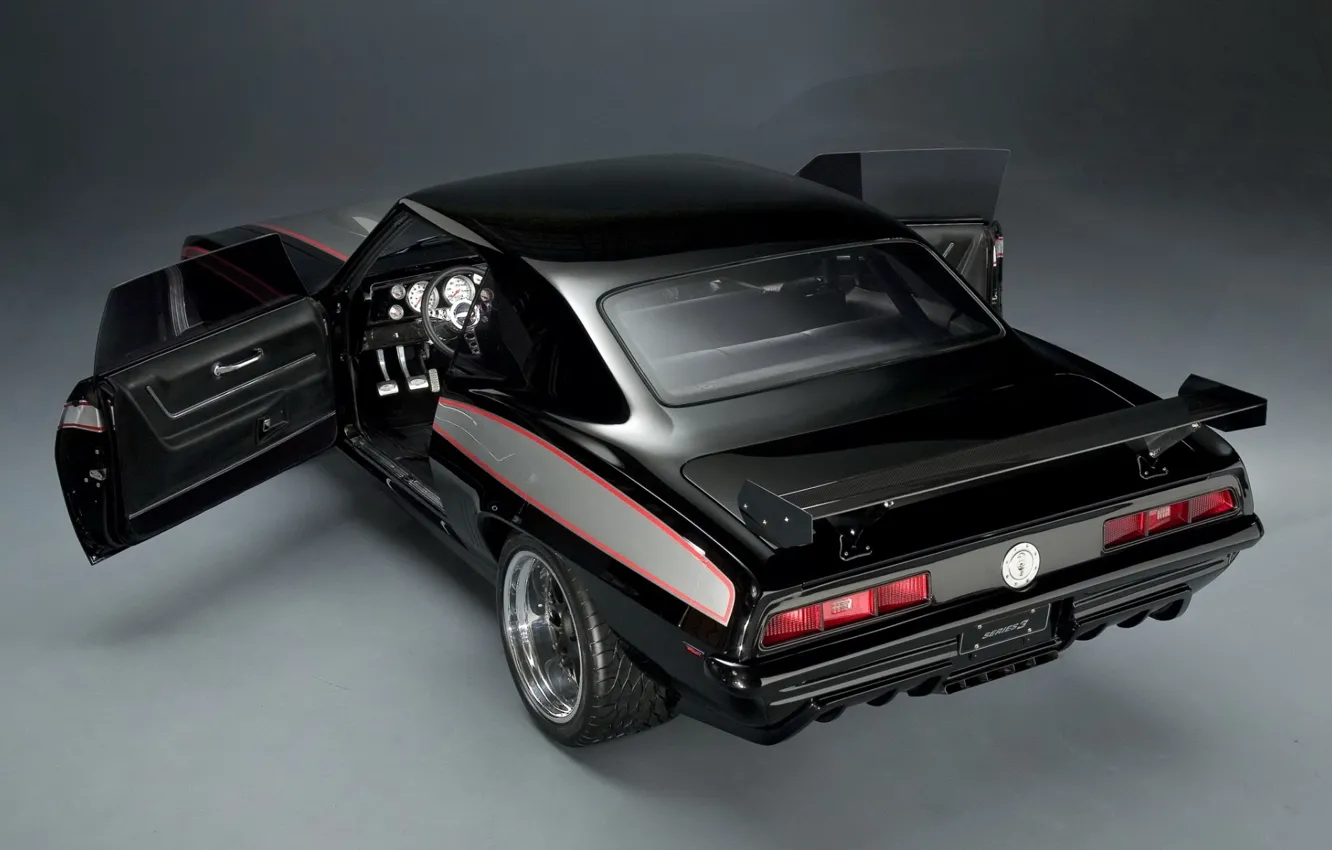 Photo wallpaper background, black, tuning, coupe, 1969, Camaro, Chevrolet, Camaro