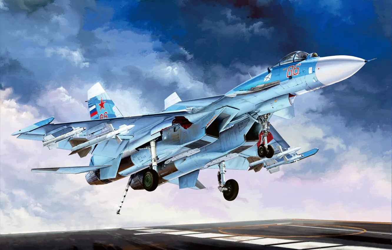 Photo wallpaper Russia, deck-based aircraft, carrier-based fighter, Su-33, Navy