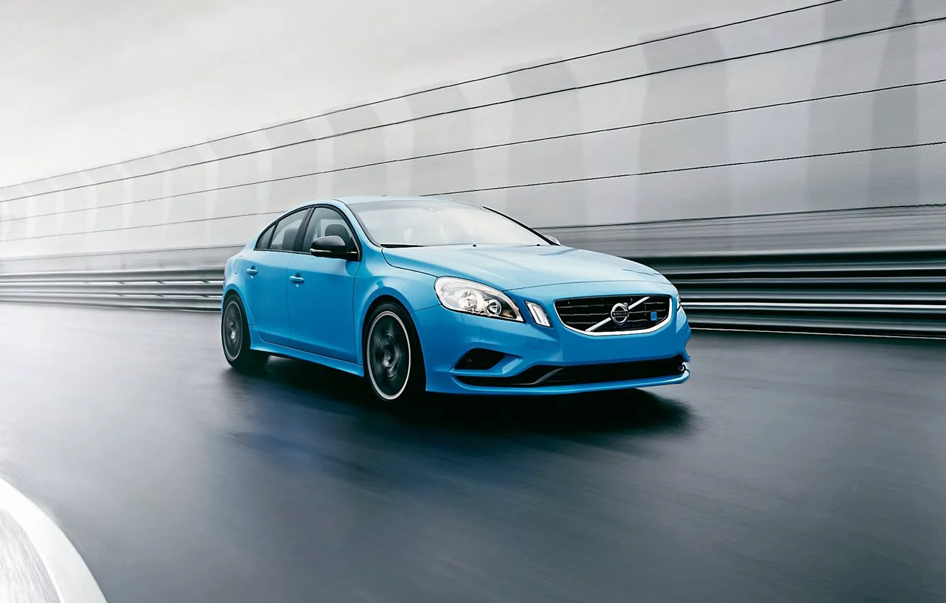 Photo wallpaper blue, Volvo, Volvo, sedan, blue, S60, C60, Polestar