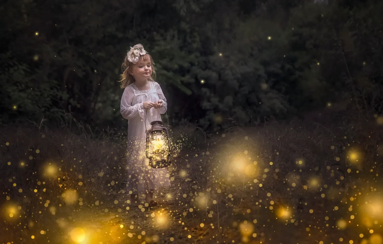 Photo wallpaper light, nature, girl