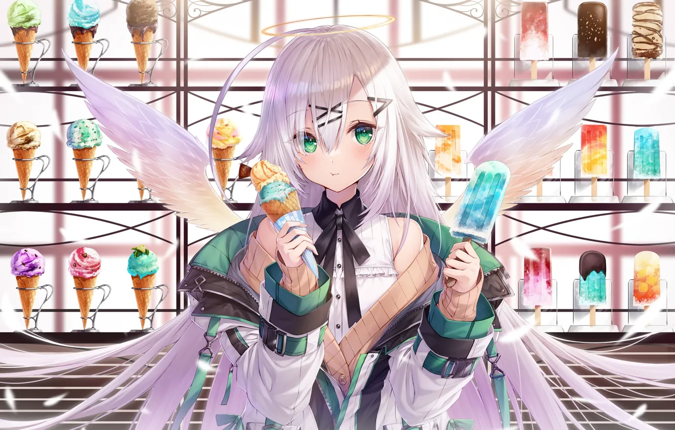 Photo wallpaper girl, angel, hyouka