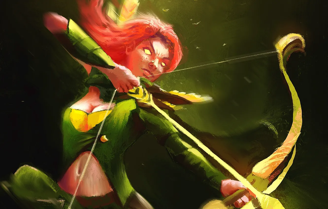 Photo wallpaper girl, Archer, art, dota 2, windrunner, windranger, lyralei, parkurtommo